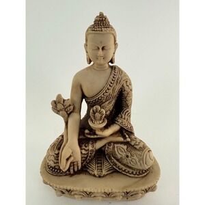 Buddha Statue with Hand in Earth Witness Position India 5" Serene Meditation Zen
